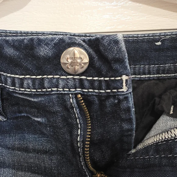 Miss Me Dark Blue Distressed Jean Shorts - Picture 4 of 6